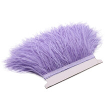 Light Purple Ostrich Feather Trim Fringe Ribbon 810cm for Sewing Wedding Dress and Craft Decorations