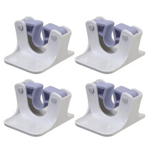 Broom Holder Wall Mount Set of 4, No Drill Waterproof Mop Organizer for Space Saving Tool Storage