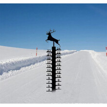 24 Inch Metal Snow Gauge with EasyRead Scale, Christmas Snowflake Yard Decoration, WeatherResistant