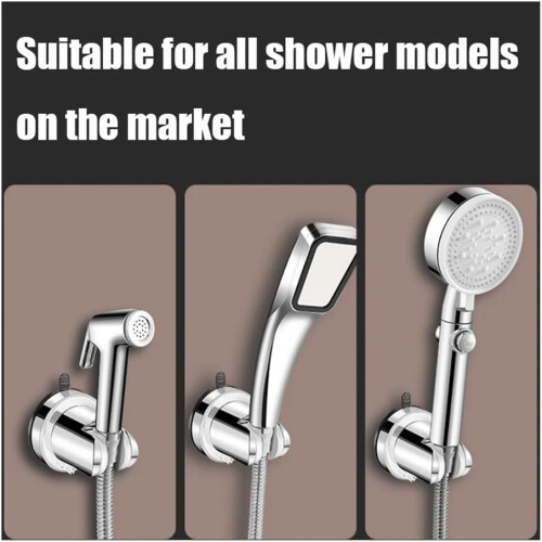 Adjustable Shower Head Holder with Suction Cup Mount for Bathroom Wall, White Bracket Ref: 5920 1