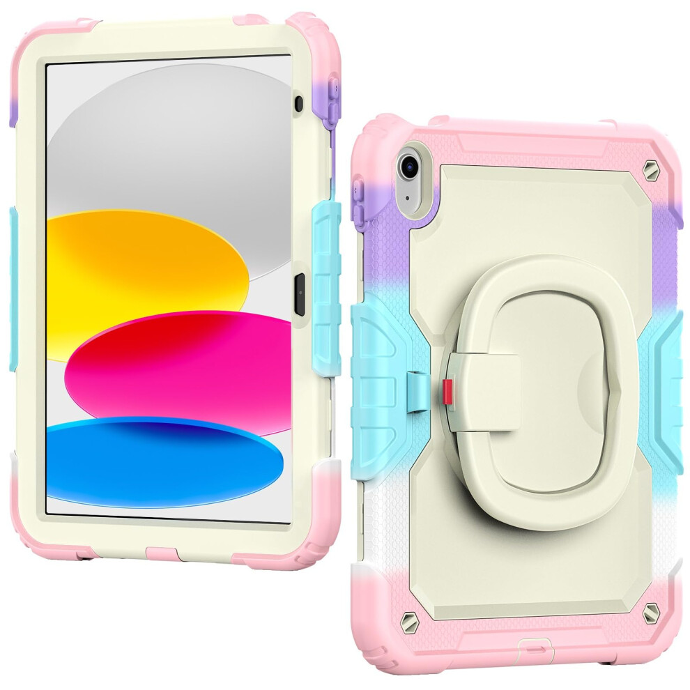 Case With Screen Protector For Ipad 10Th Generation 10.9 Inch 2022, 360 Rotating Handle, Pink 9053599308171