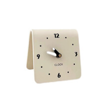 Small Table Clock Silent NonTicking Scandinavian Decor Compact Analog for Bedroom Office White