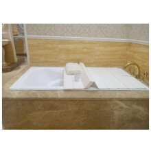 Foldable PVC Bathtub Tray and Cover with Dustproof Thermal Insulation, White 175x80cm