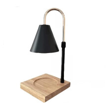 Candle Warmer Lamp with Wood Base, Electric Wax Melt Burner Timer, Aromatherapy Ambient Light