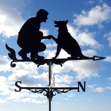 Stainless Steel Retro Weather Vane with Roof Mount, Weather Resistant Wind Direction Indicator for Garden, Yard and Farm
