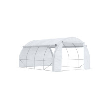 Serre - Outsunny - 3,97 x 3,02 x 2 m - UV-bescherming - Oprolbare wanden - Gegalvaniseerd staal