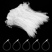 Flintronic 1000PCS Plastic Fastener, Disposable Plastic String for Hang Tags, Self Locking Security tag Ties, Transparent Price Tags for Clothes, Pro