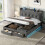 5ft King Upholstered Bed Frame with Hydraulic and Drawers Storage 5