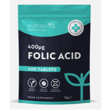 Folic Acid 400mcg 400 Vegan Tablets Suitable for Healthy Pregnancy Support