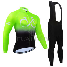 Fietsjersey met lange mouwen, 19D bibset, MTB-fietskleding, Quick_ForCyc1_4XL
