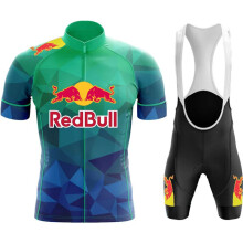 Complete R-e-d B-u-l-l zomerfietsset, herenkleding, MTB-broek, shirt, sportkleding, bruin, Aziatisch