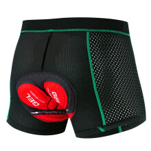 Fietsondergoed voor heren, fietsbroek, fietsondergoed met 5D gelvulling, fietsondergoed, NK groen, X
