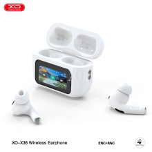Smart Screen ANC Active Noise Cancellation TWS Bluetooth Headset White