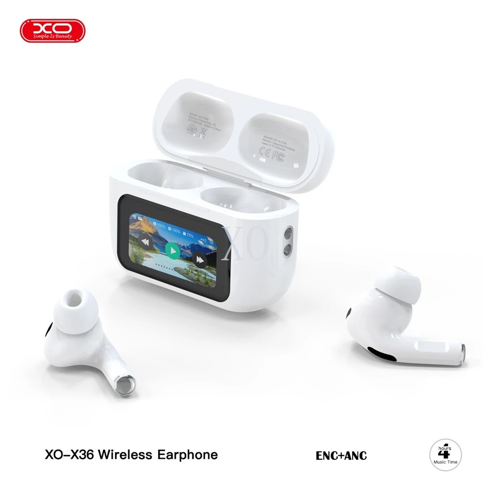 Smart Screen Anc Active Noise Cancellation Tws Bluetooth Headset White 5061105061919