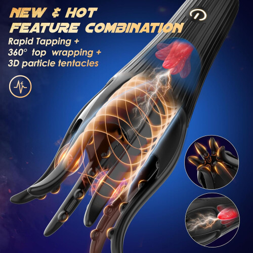 Masturbator Men Penis Vibrator, 36 Dense 3D Massage Beads Fast Tapping Modes 2