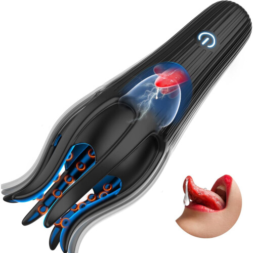 Masturbator Men Penis Vibrator, 36 Dense 3D Massage Beads Fast Tapping Modes 1