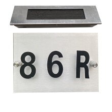 Solar Address Sign with Dual Lighting Modes, Weatherproof Stainless Steel House Numbers