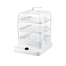 Large Capacity ThreeLayer Electric Food Steamer with Transparent Lid and 24Hour Smart Timer