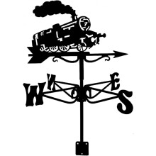 Weather Vane with Decorative Train Ornament, Rust Resistant Metal Roof and Garden Yard Decor