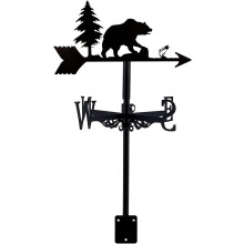 Bear Weather Vane with Wind Direction Indicator, RustResistant Metal for Garden, Barn or Shed