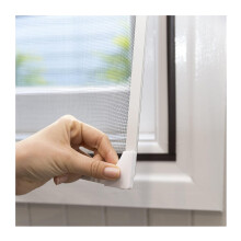 Magnetic Window Screen Fly Screen for Windows Mosquito Blocking Mesh NoDrill 65x90cm White Frame