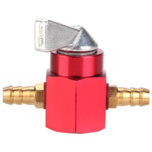 6mm CNC Aluminum Inline Fuel Switch for ATV, Dirt Bike, 6mm Red