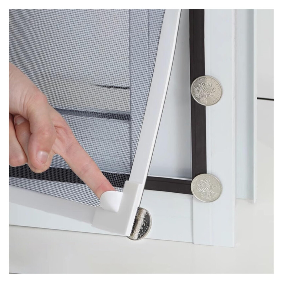 Adjustable Magnetic Window Screen With Black Frame Grey Fiberglass Mesh For Insect Protection 220X300cm 9174973862833