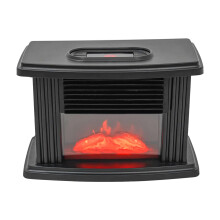 Portable Electric Space Heater with 3D Flame 1000W Quiet Ceramic Fan for Indoor Room Heating