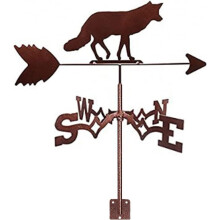Metal Weather Vane Wolf Design for Roof and Garden Yard Decor, Weatherproof Outdoor Indicator