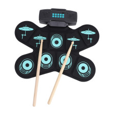 Electronic Drum Pad Set with Speakers and Pedals, RollUp Portable Kit for Kids and Beginners
