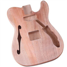 LP Style Okoume Wood Electric Guitar Body Kit with Fhole, Glossy Finish and Hardware Included