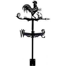 Rooster Weather Vane Stainless Steel Wind Direction Indicator for Outdoor Garden Farm Decor