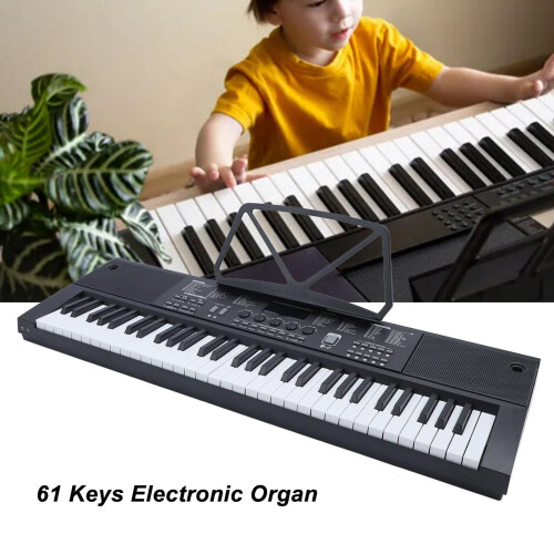 61 Key Electronic Keyboard with LED Display, 200 Tones and Illuminated Teaching Keys for Beginners 2
