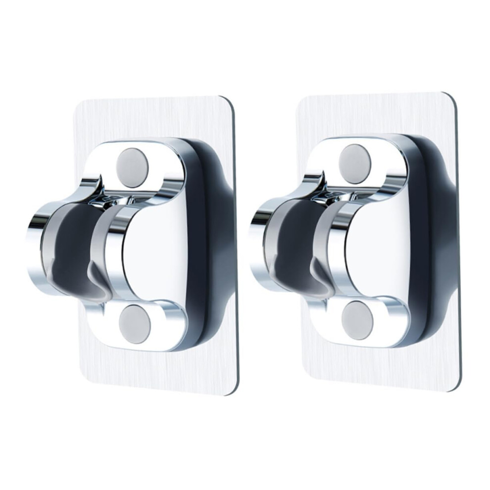 2Pcs Adhesive Adjustable Shower Head Holder Bracket With Strong Mount For Bathroom Smooth Surfaces 9164114541376
