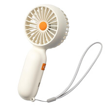 Portable Handheld Fan Rechargeable Mini Cooling with 5 Speeds Turbo Airflow USBC Charging 1200mAh Off White for Travel Outdoor Indoor