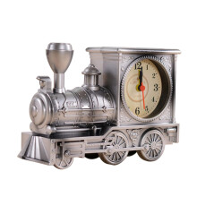 Vintage Train Alarm Clock with Night Light, Battery Powered Locomotive Desk Clock for Home Decor