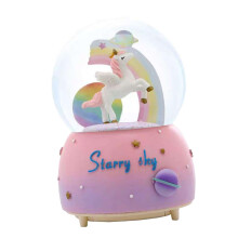 Unicorn Musical Snow Globe with Light and Music for Girls Birthday Christmas Home Decor