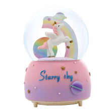 Unicorn Musical Snow Globe with Lights Shatterproof Holiday Gift for Kids and Adults