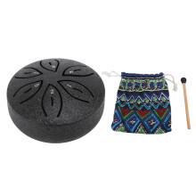 Mini Steel Tongue Drum 3 Inch 6 Notes for Beginners Meditation with Clear Sound and Carry Bag