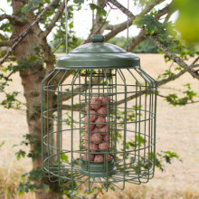 Wing & Wild Heavy Duty Squirrel Proof Fat Ball Feeder 29cm - Metal Caged Hanging Fatball Feeder