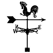 Rust Resistant Metal Weathervane for Roof, Large Retro Wind Direction Indicator for Garden