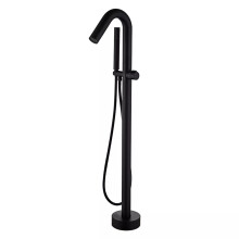 Matte Black Freestanding Bathtub Faucet with 360 Swivel Spout and Ceramic Valve