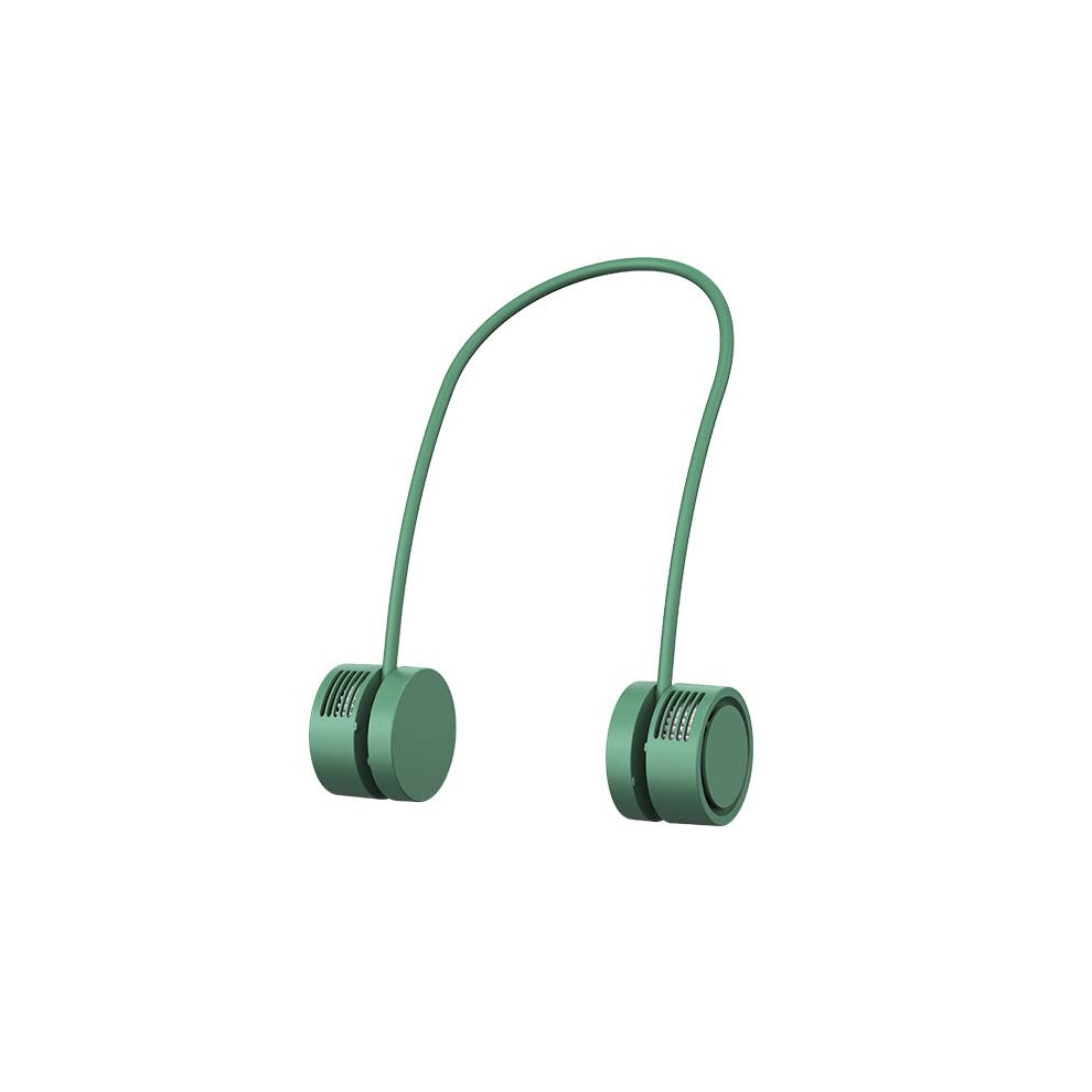 Portable Neck Fan With Retractable Design, Usbc Rechargeable, 3 Speeds, 1600Mah, Green 9053599342380