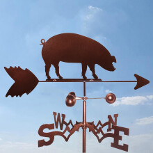 Pig Weather Vane Stainless Steel Wind Direction Indicator for Roof or Yard Decorative Garden Accent