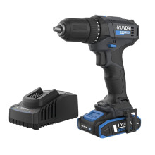 Hyundai 20V 40Nm Cordless Brushed Drill Driver, 2Ah Battery and Charger, 2-Speed, LED Light, 13 mm Chuck DD20S-40TT