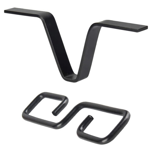 Rustproof VShaped Rain Chain Hook and Gutter Adapter for Splash Reduction, Black Iron Clip