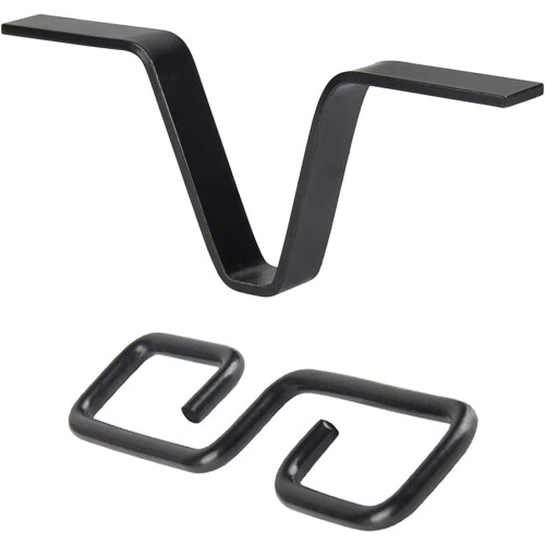 Rustproof VShaped Rain Chain Hook and Gutter Adapter for Splash Reduction, Black Iron Clip 2