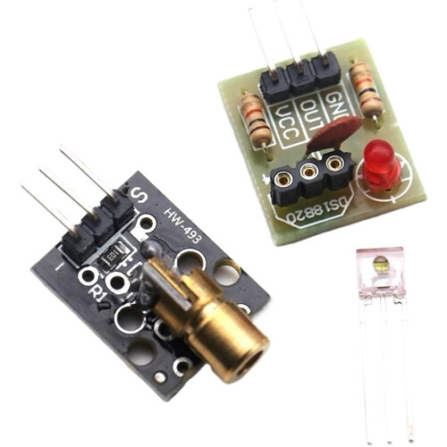 KY008 650nm Red Laser Sensor Module Kit with Transmitter and Receiver for Arduino Projects 1