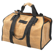 Firewood Carrier Waterproof Waxed Canvas Tote Bag Large Capacity with Ergonomic Padded Handles