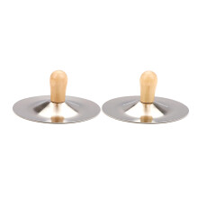 Finger Cymbals with Wooden Handles, Clear Loud Sound, Durable Metal for Dance and Music